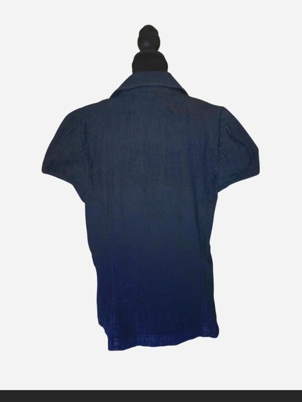 Cache Dark Blue Denim Short-Sleeve Jean Jacket - Picture 3 of 5